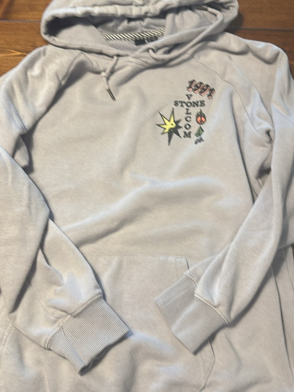 Volcom Light Gray/purple Hoodie with Graphic